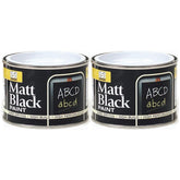 2X Matt Black Paint Tin 180ml Tin Paint